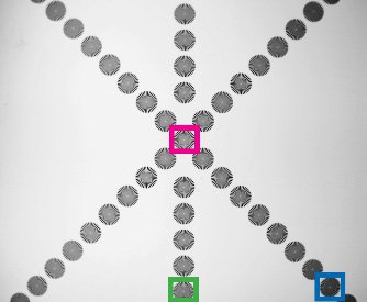 Center, Bottom, and Corner Data Points in #58-835 Star Target Array